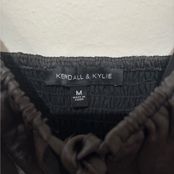Kendall & Kylie Black Satin Top - Picture 2 of 4